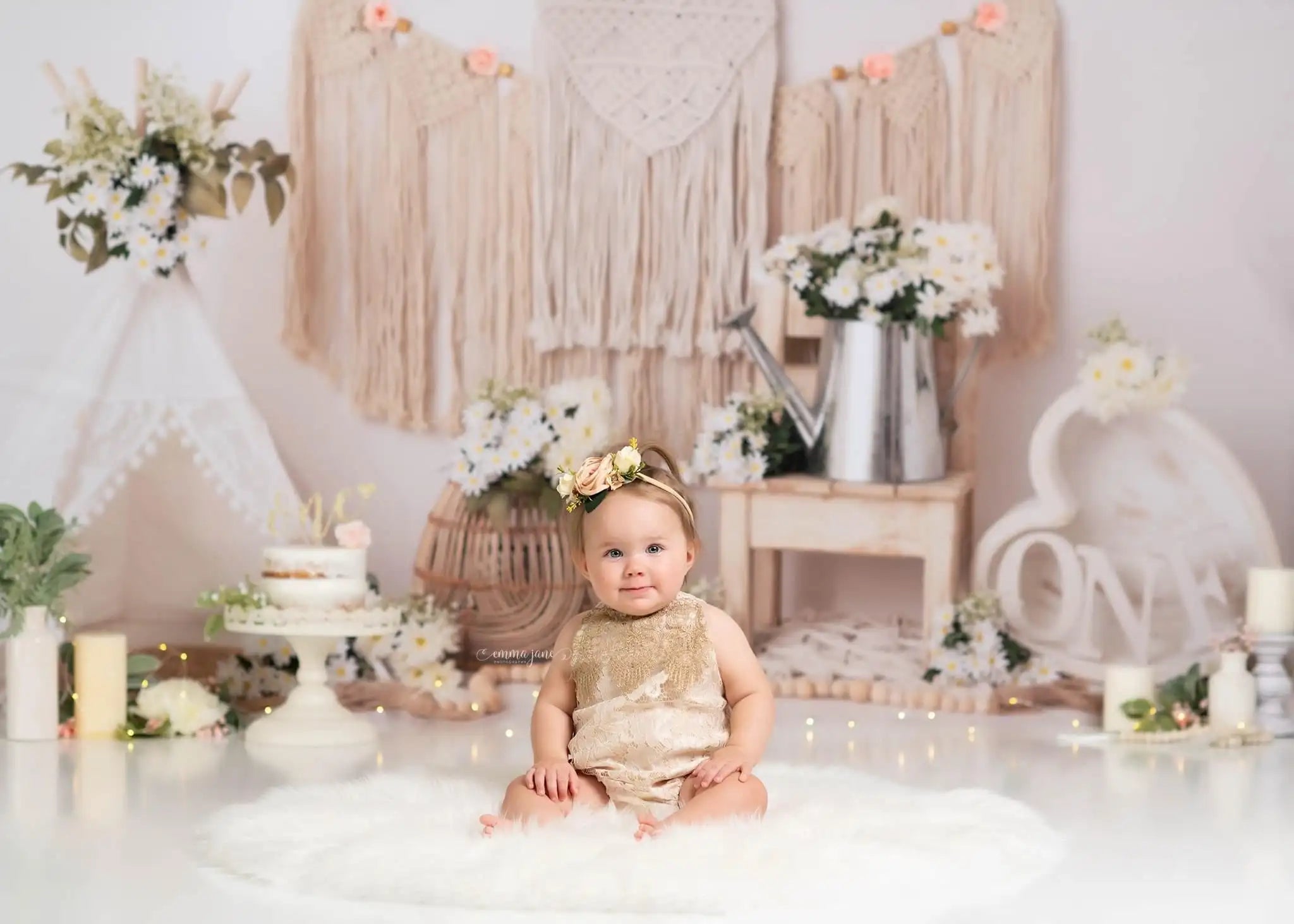 Bohemian Poise Backdrops Kids Baby Photography Props Tent Child Newborn 1st Birthday Cake Smash Photocall Decors Background