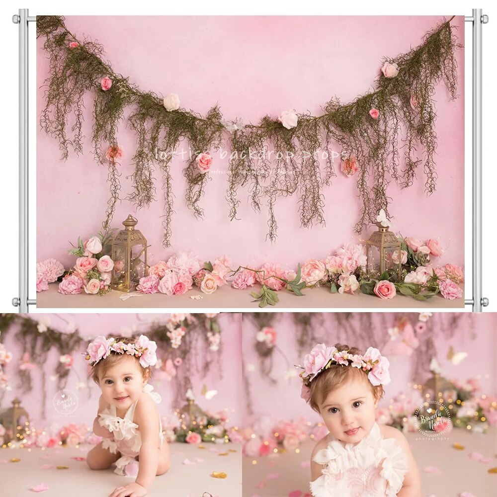 Spring Floral Wall Photography Backdrop Kids Cake Smash Decor Garden Scene Background Baby Adult Portrait Props Photostudio