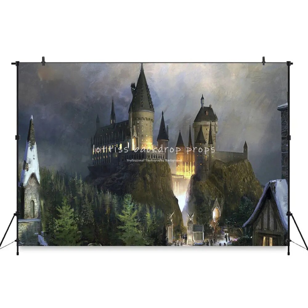 Wizard School Backdrops Kids Adult Photography Prop Birthday Party Banner Witch Wizards Shop Library Background Baby Photostudio