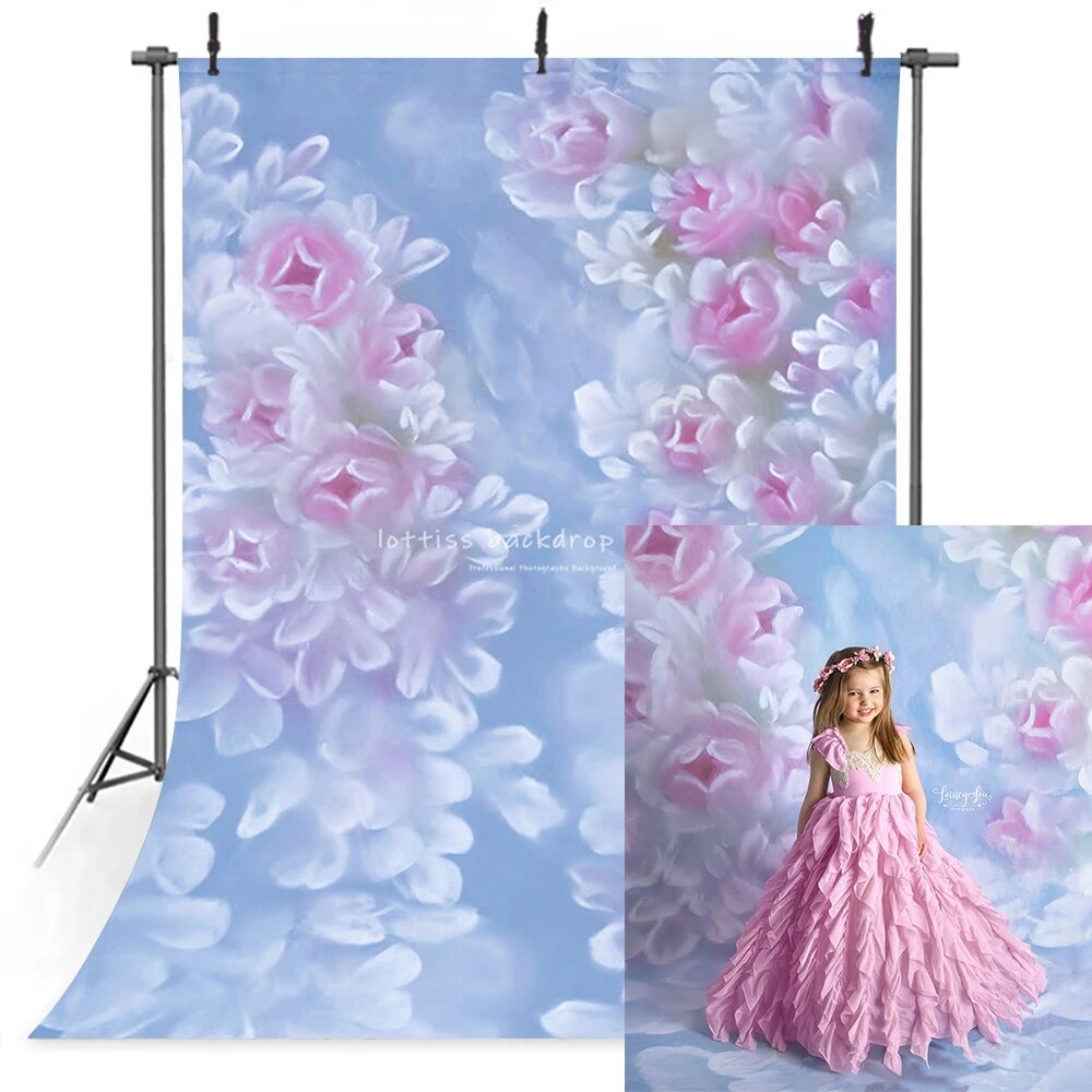 Fine Art Flower Backdrops Kids Baby Photography Props Newborn Birthday Child Adult Photocall Hand Painting Floral Background