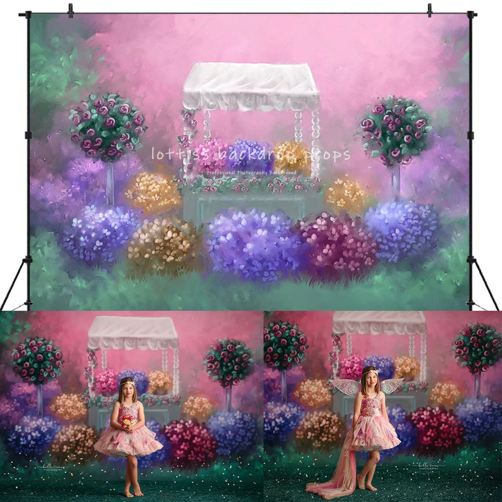 Spring Garden Entrance Backdrops Kids Baby Photography Props Child Adult Photocall Decors Plants Wooden Door Backgrounds