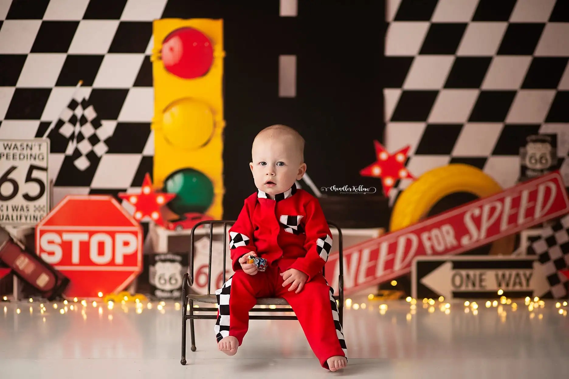 Car Racing Photography Backdrop Need for Speed Kids Cake Smash Photocall Background Child 1st Birthday Party Decor Props