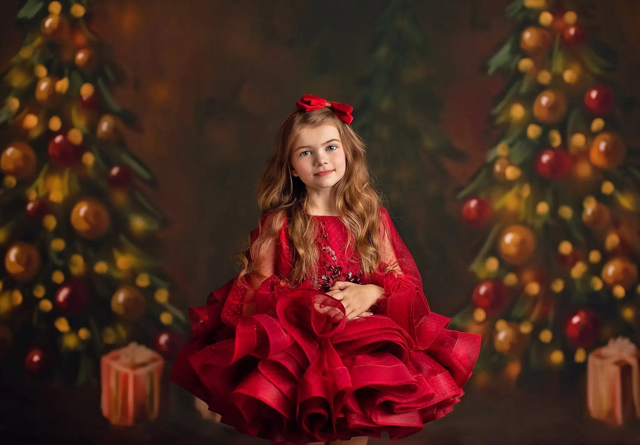 Vintage Xmas Celebration Backdrops Adult Kids Cake Smash Photography Child Baby Photocall Christmas Trees Background