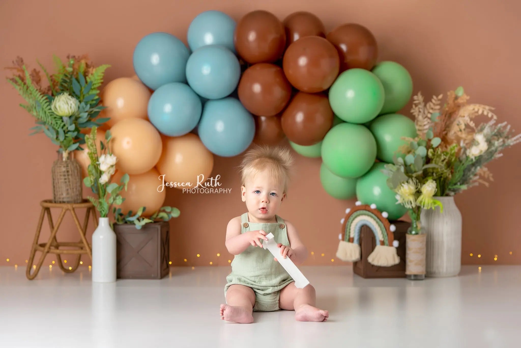 Boho Balloon Rainbow Backdrops Baby Kids Birthday Cake Smash Photography Props Child Adult Photocall Decors Backgrounds