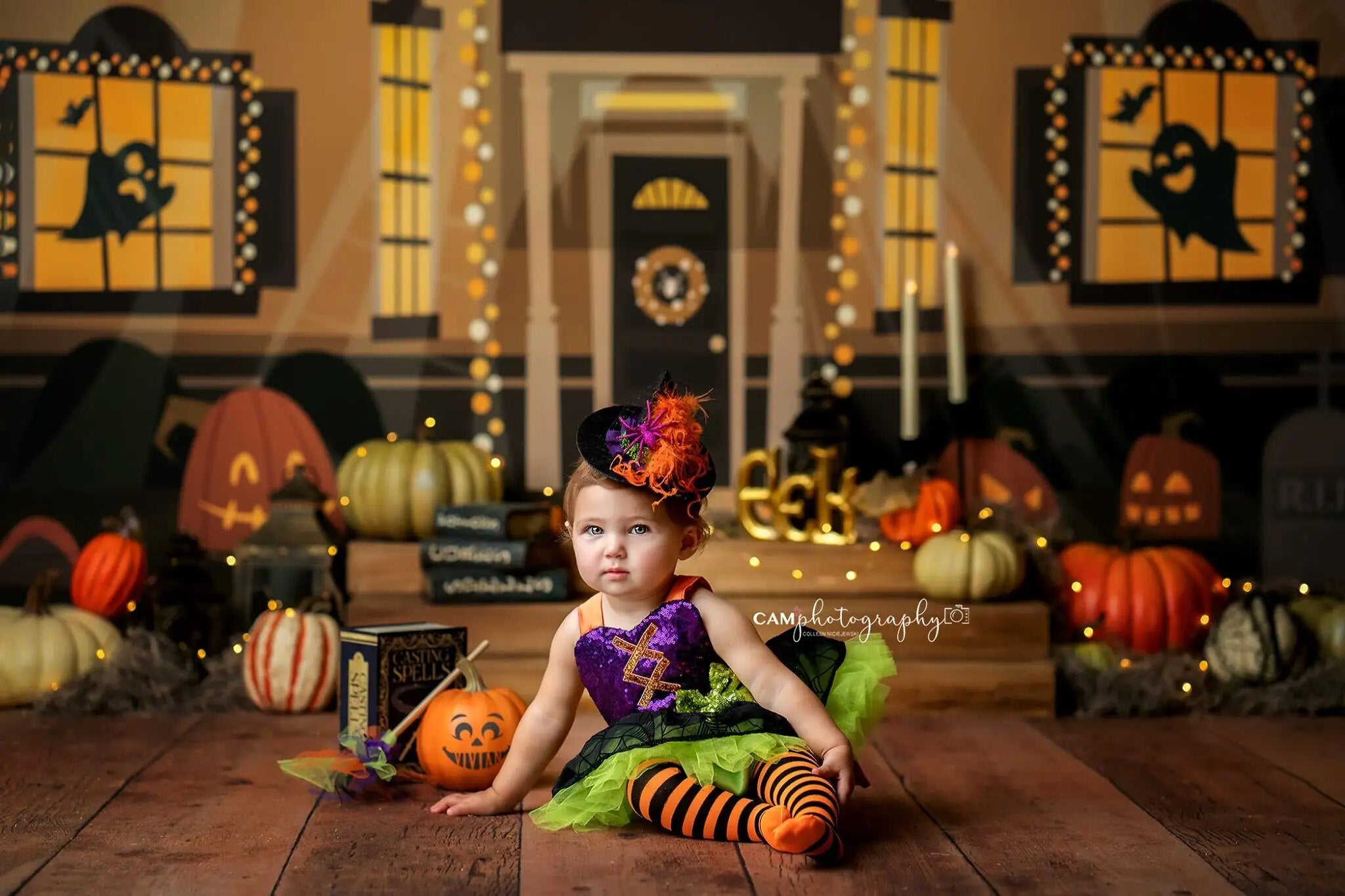 Halloween Haunts House Backdrops Child Baby Photography Props Adult Party Birthday Decors Autumn Pumpkin Lantern Background