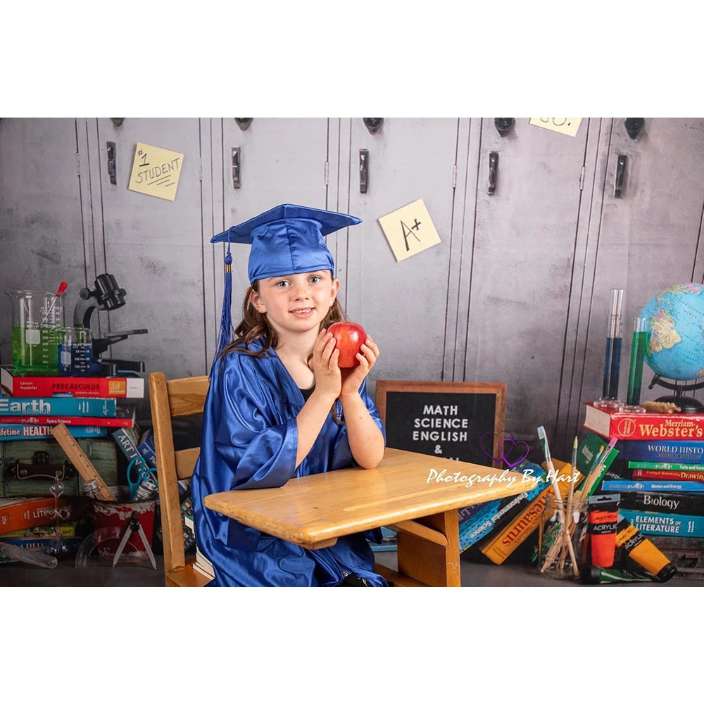 School Lockers Photography Backdrop Back to School for Kids Graduate Portrait Photo Studio Props Photo Background