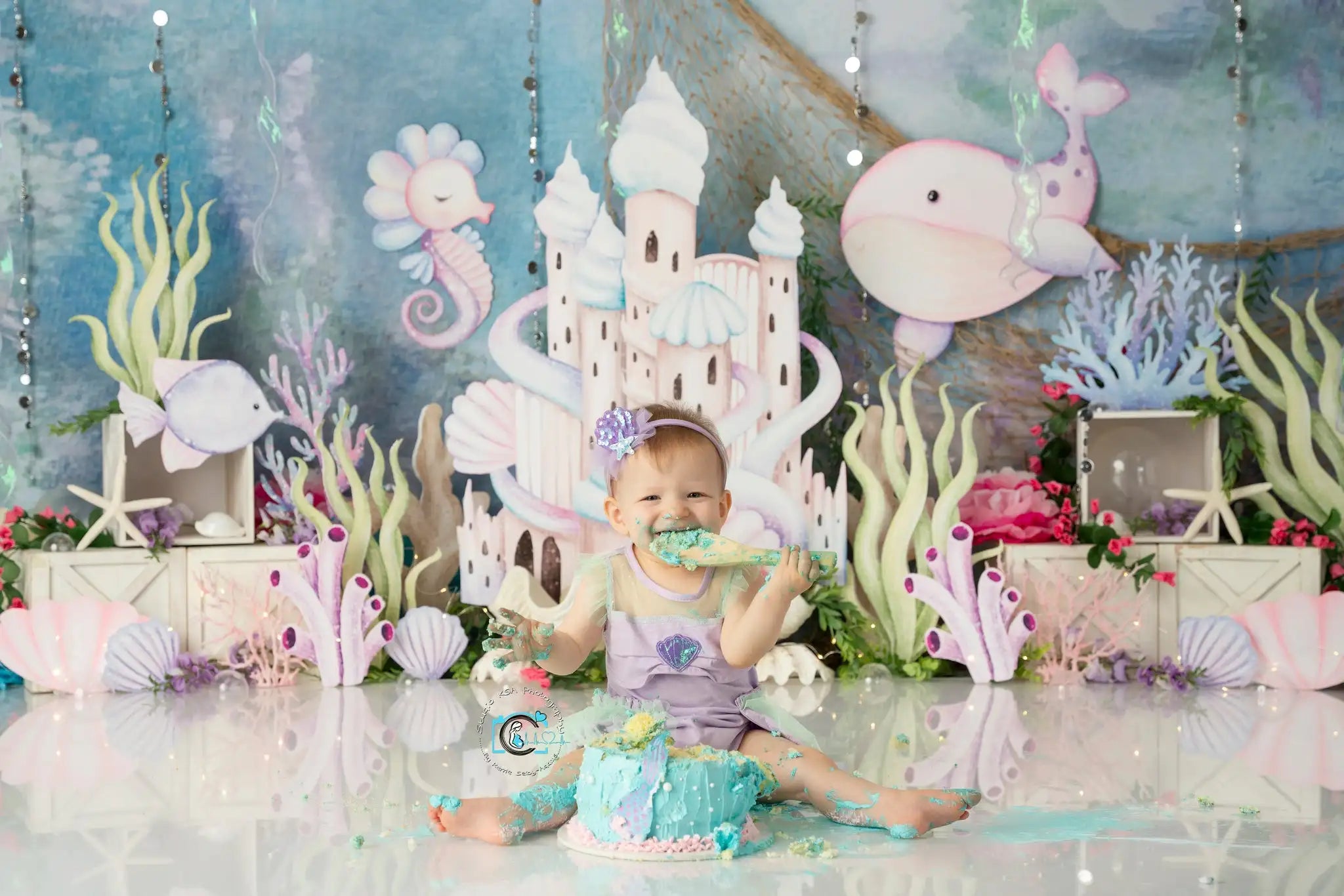 Pink Pearls and Bow Photography Backdrop Balloon Arch Kids Baby Cake Smash Photocall Decors Child Girl Birthday Party Background