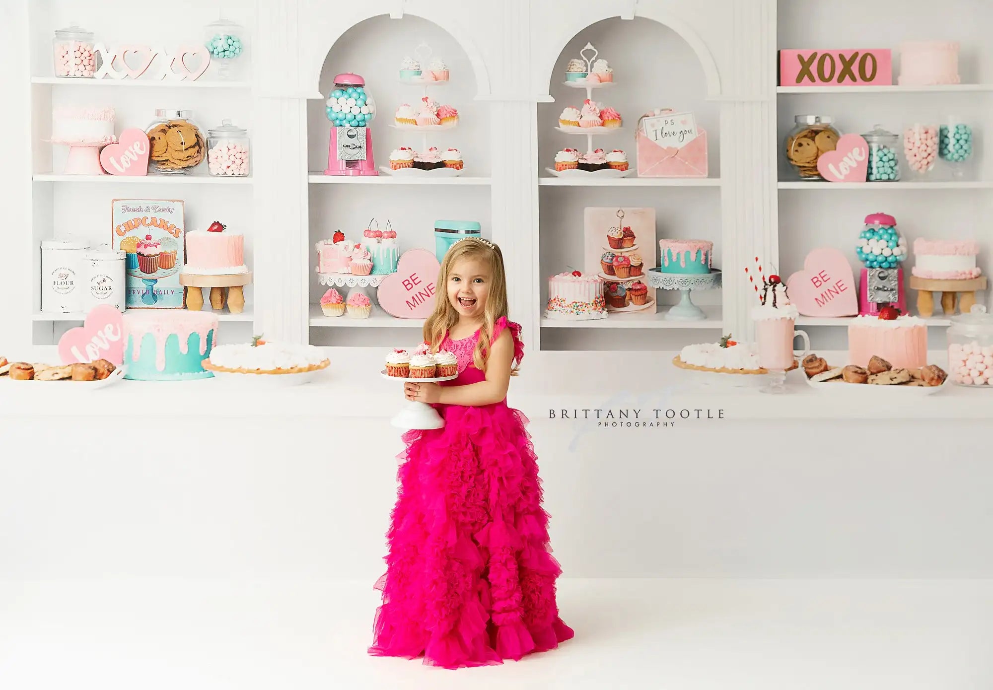 Valentine Cups Backdrops Kids Girl Photography Child Adult Photocall Baby Child Photocall Valentine's Day Kitchen Backgrounds