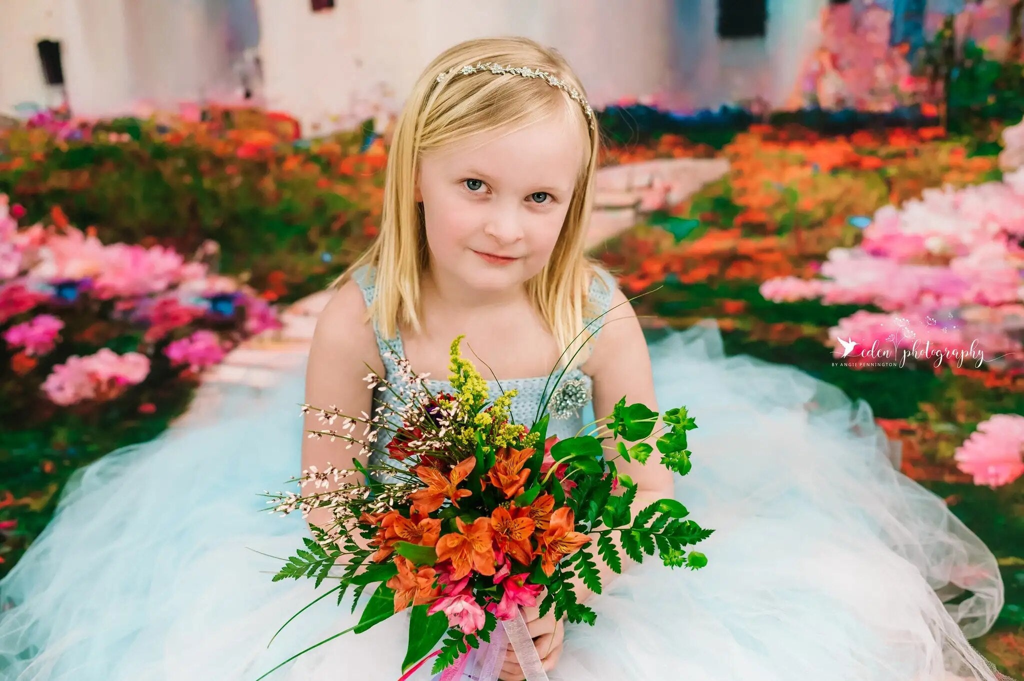 Fantasy Castle Backdrops Floral Road Kids Adult Photography Props Child Baby Birthday Flower Forest Background