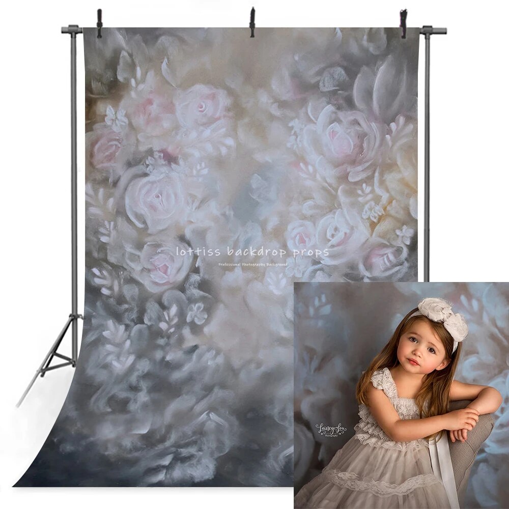 Fine Art Flower Backdrops Kids Baby Photography Props Newborn Birthday Child Adult Photocall Hand Painting Floral Background