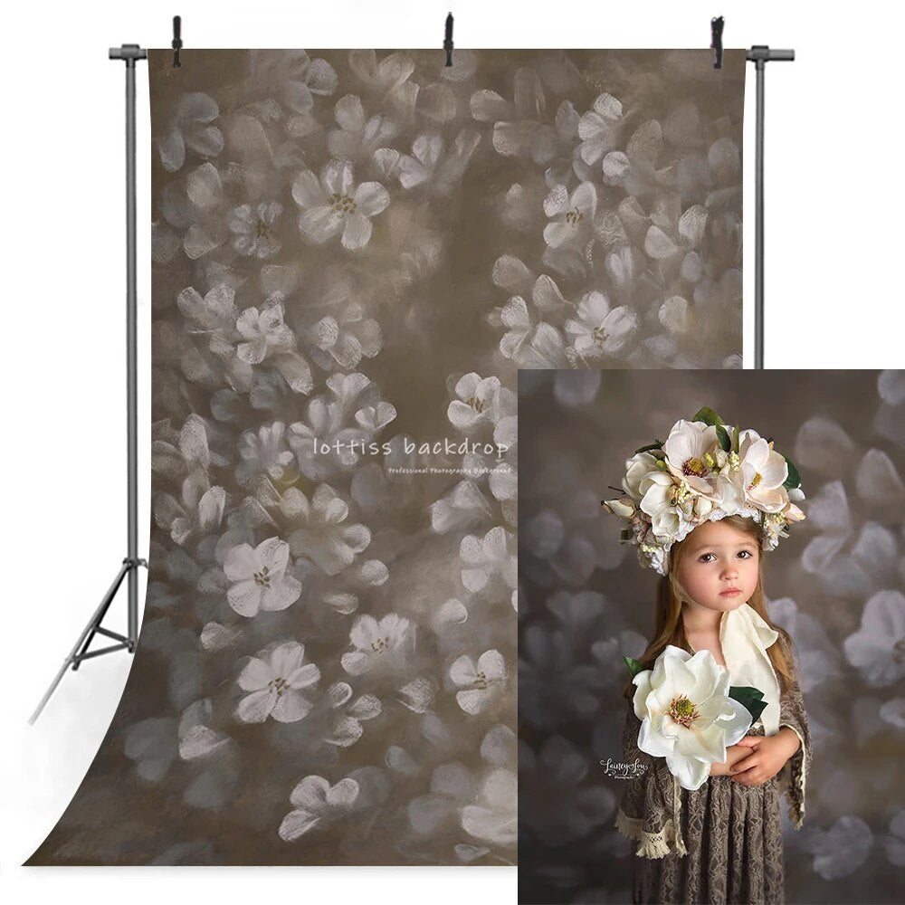 Fine Art Flower Backdrops Kids Baby Photography Props Newborn Birthday Child Adult Photocall Hand Painting Floral Background