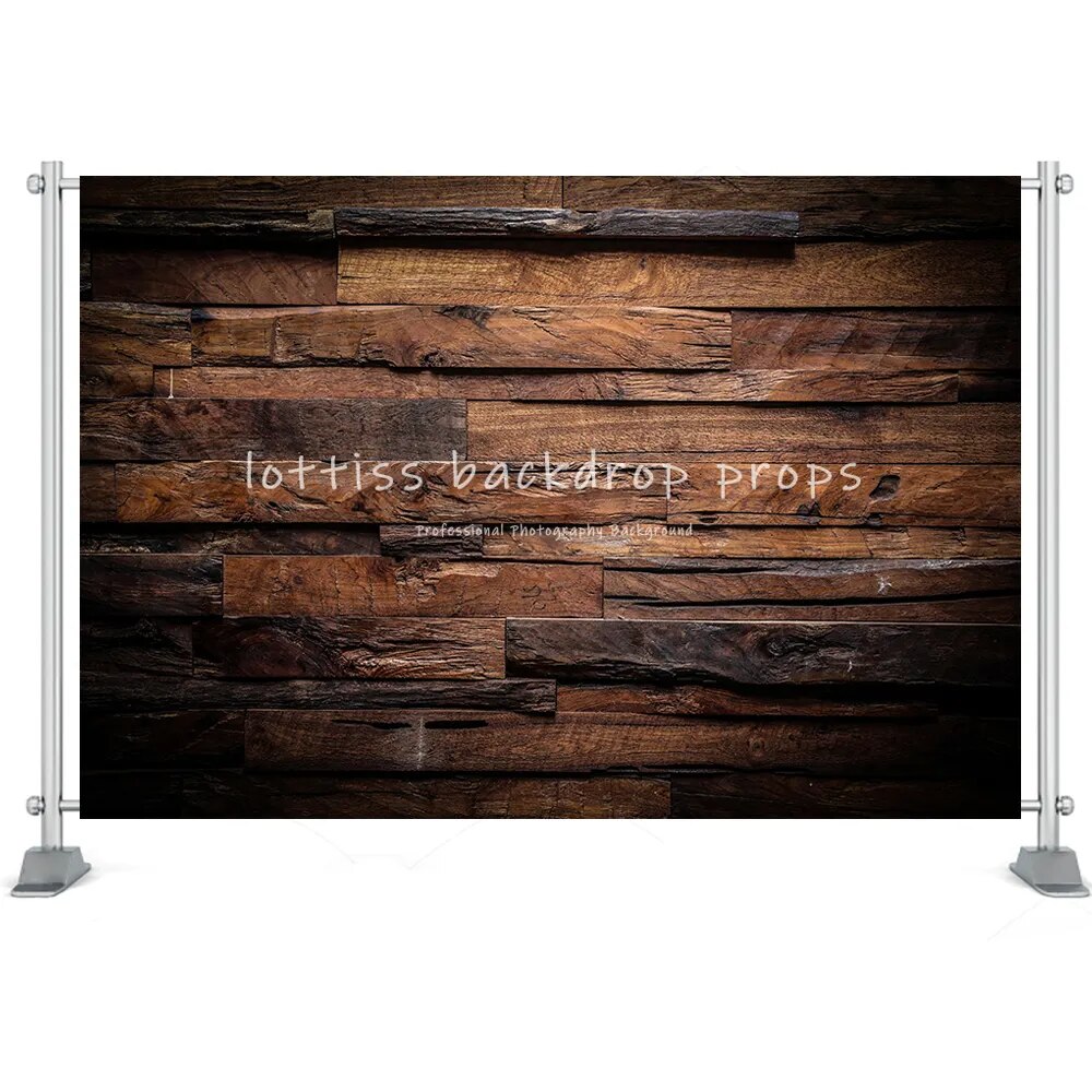 Dark Brown Wood Board Background Series-Two For Photography Baby Birthday Party Kids Portrait Rustic Planks Backdrop Cloth