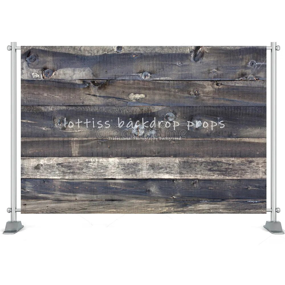 Black Wood Board Background Series-One For Photography Baby Birthday Party Kids Portrait Rustic Planks Backdrop Cloth