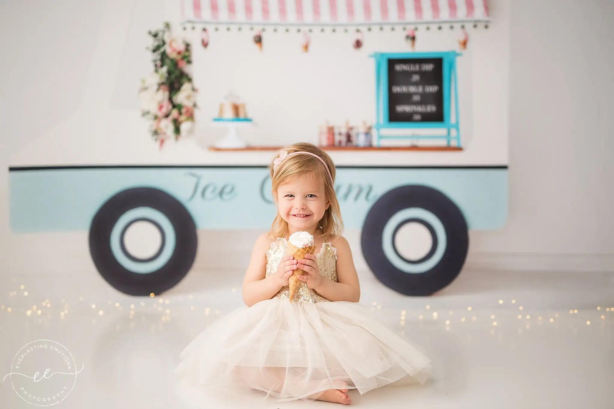 Summer Ice Cream Car Photography Backdrop Kids Baby Cake Smash Photocall Decors Child Girls Adult Birthday Studio Backgrounds