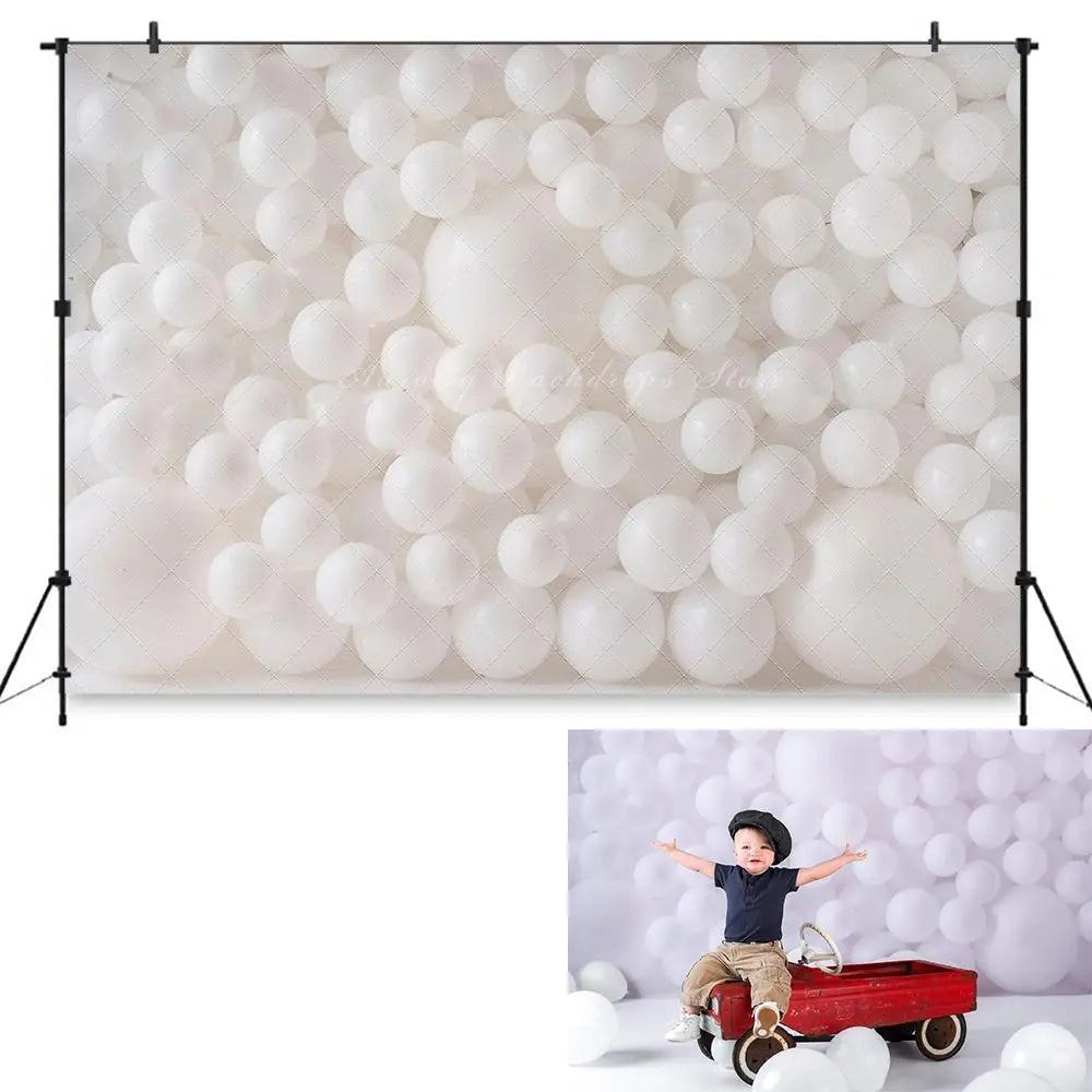 Kids Baby Cake Smash Photography Backdrop Balloon Arch Sports and Farm Theme Photocall Decors Child Adult Photo Shoot Background