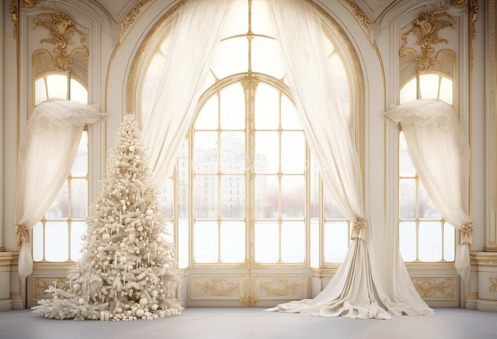 Christmas Tree Castle Room Backdrops Kids Adult Photography Props Child Baby Photocall Decors Xmas Forest Living Room Background