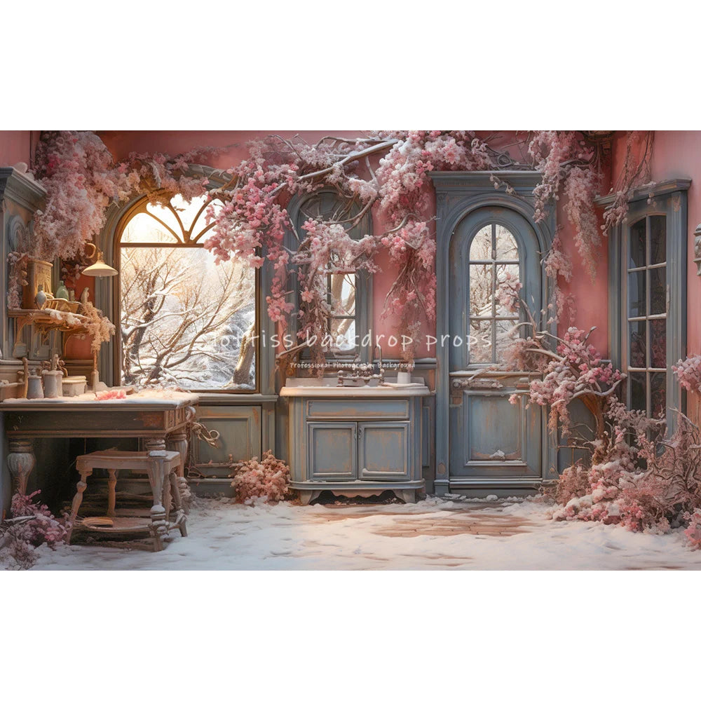 Spring Windows Backdrops Kids Baby Photography Child Pregnant Photocall Decors Garden Rose Floral House Front Backgrounds