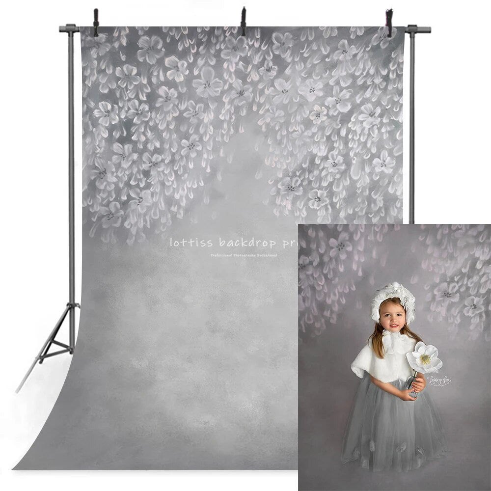 Fine Art Flower Backdrops Kids Baby Photography Props Newborn Birthday Child Adult Photocall Hand Painting Floral Background