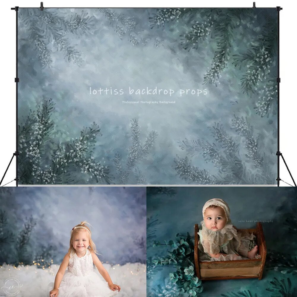 Winter Art Floral Backdrops Kids Adult Photography Props Child Baby Photocall Decors Professional Xmas Flower Background