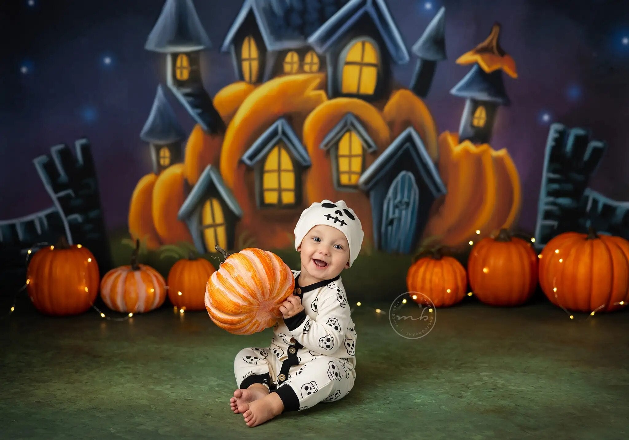 Halloween Backdrops Pumpkin Lanterns Decors Kids Photography Adult Baby Birthday Cake Smash Partys Backgrounds