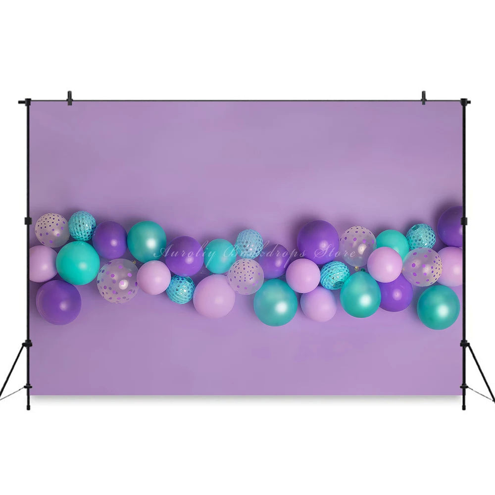 Balloon Garland Photography Backdrop Kids Baby Cake Smash Photocall Decors Boho Floral Balloons Child Adult Studio Backgrounds