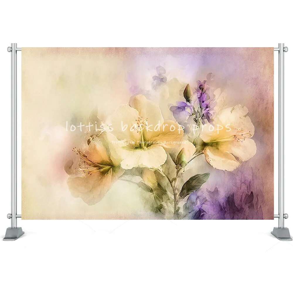 Adult Art Photography Backdrop Watercolor Hand Painting Floral Abstract Decor Kids Pregnant Photocall Baby Birthday Photostudio