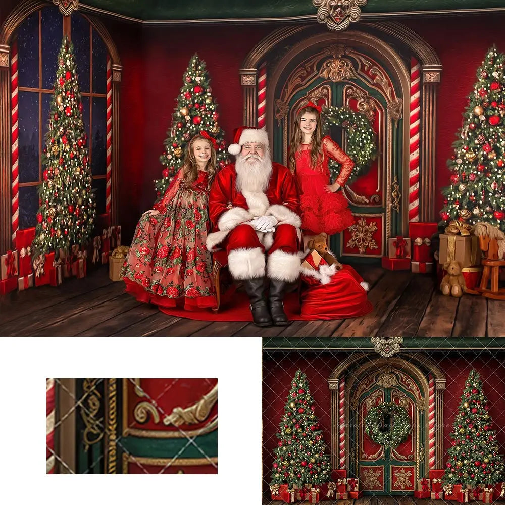 Santas Regal Workshop Backdrop Kids Baby Cake Smash Photography Props Child Adult Birthday Studio Backgrounds