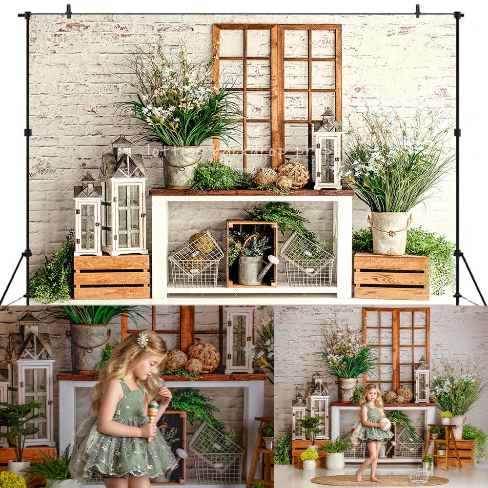 Spring Garden Plant Floral Wall Backdrops Kids Baby Photography Props Child Adult Girl Photocall Flower Decors Background