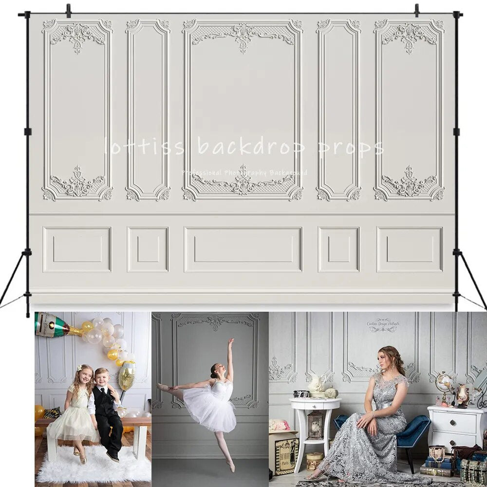 Retro Wall Photography Background Interior Classic Wall Child Adult Portraits Girl Wedding Photocall Queens Room Wall Backdrops