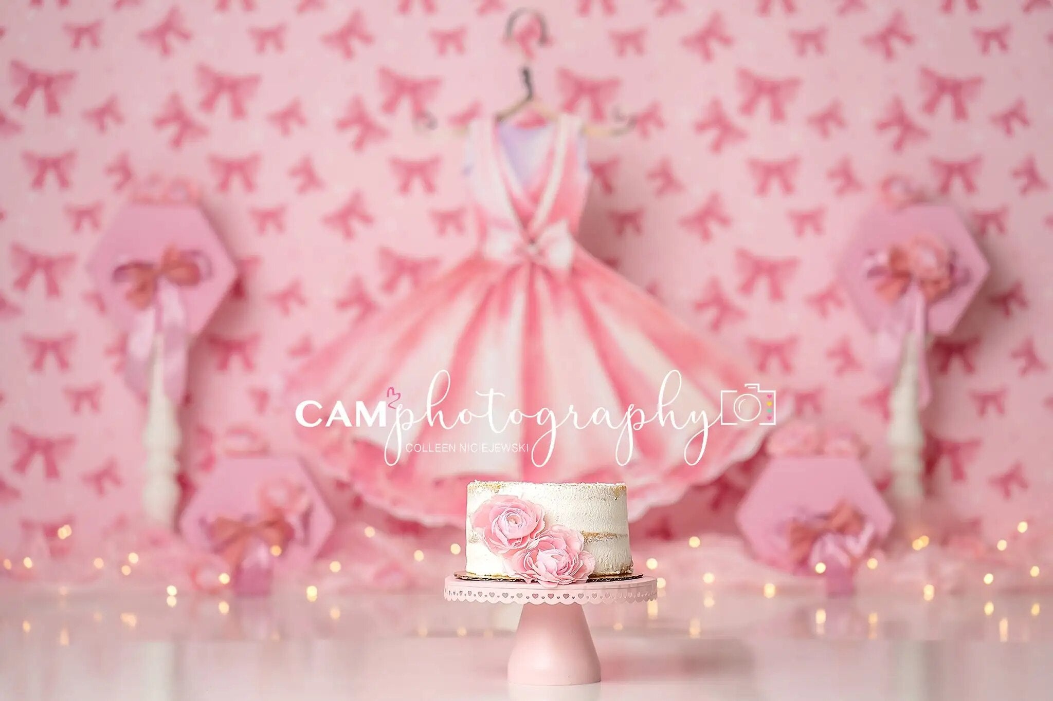 One Little Princess Backdrops Girl Child Cake Smash Birthday Props Baby Adult Photocall Pink Dance Dress Background