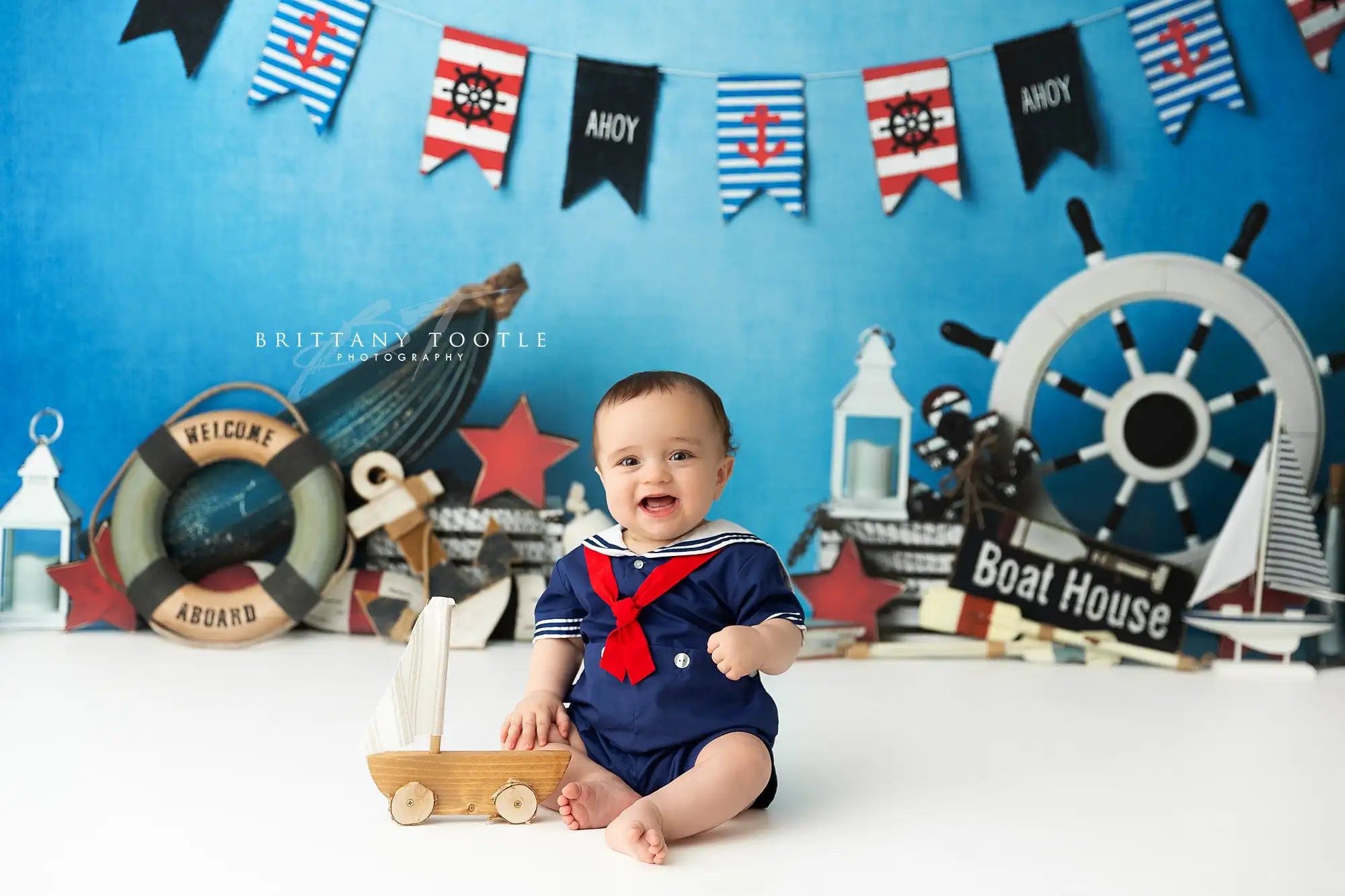 Boat House Photography Backdrop Kids Baby Birthday Party Decors Child Adult Cake Smash Photography Studio Backgrounds