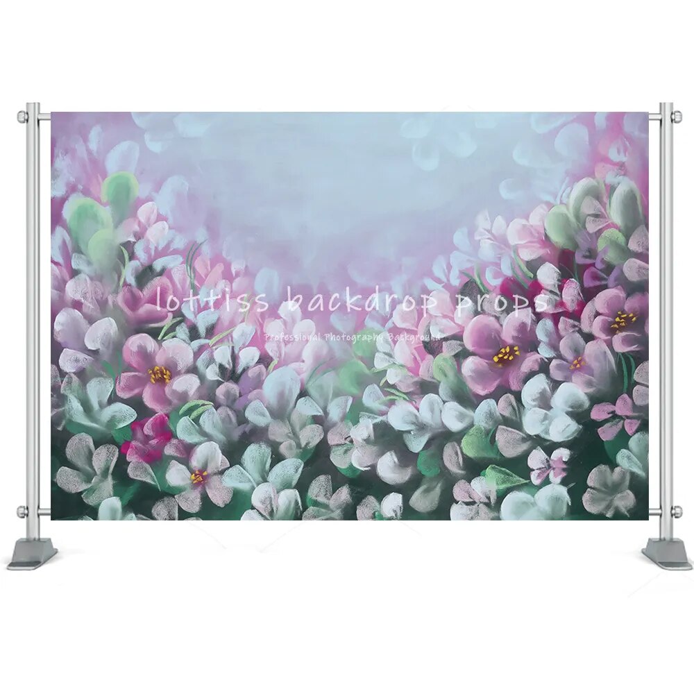 Fine Art Floral Photography Backdrops Adult Children Pregant Portrait Photo Props Hand Painting Flower Background Photostudio