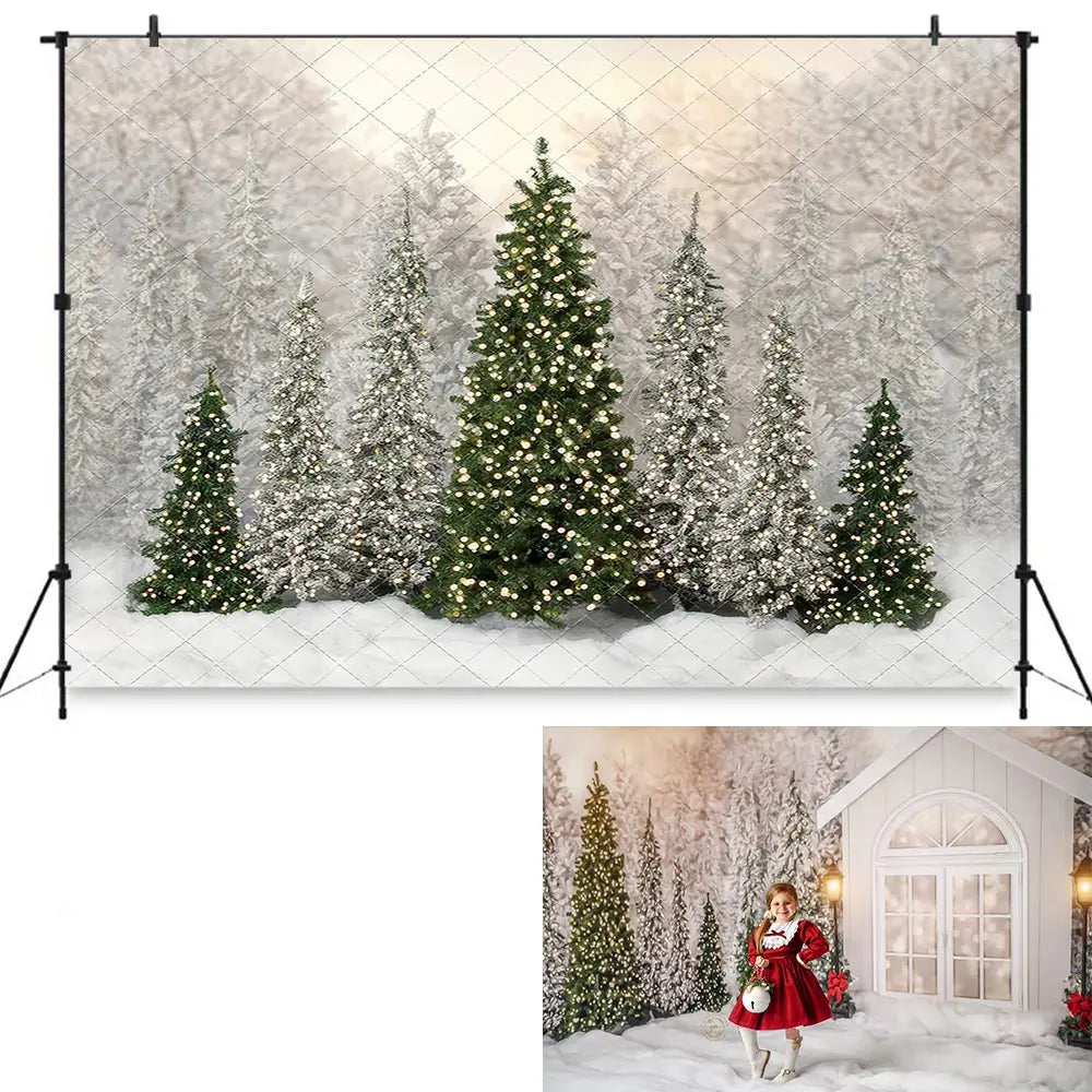 Christmas Trees and Gifts Photography Backdrop Child Baby Birthday Cake Smash Photocall Decor Girls Adult Birthday Backgrounds