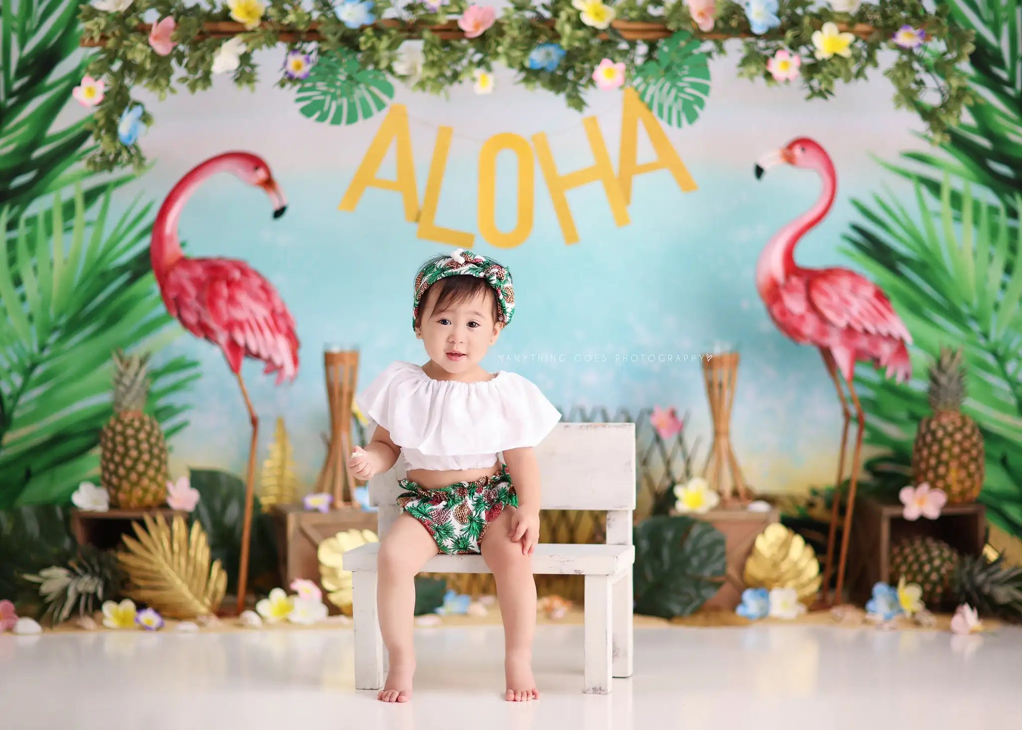 Aloha Hawaii Backdrop Kids Baby Birthday Party Decors Flamingo Pineapple Child Girls Adult Cake Smash Studio Backgrounds