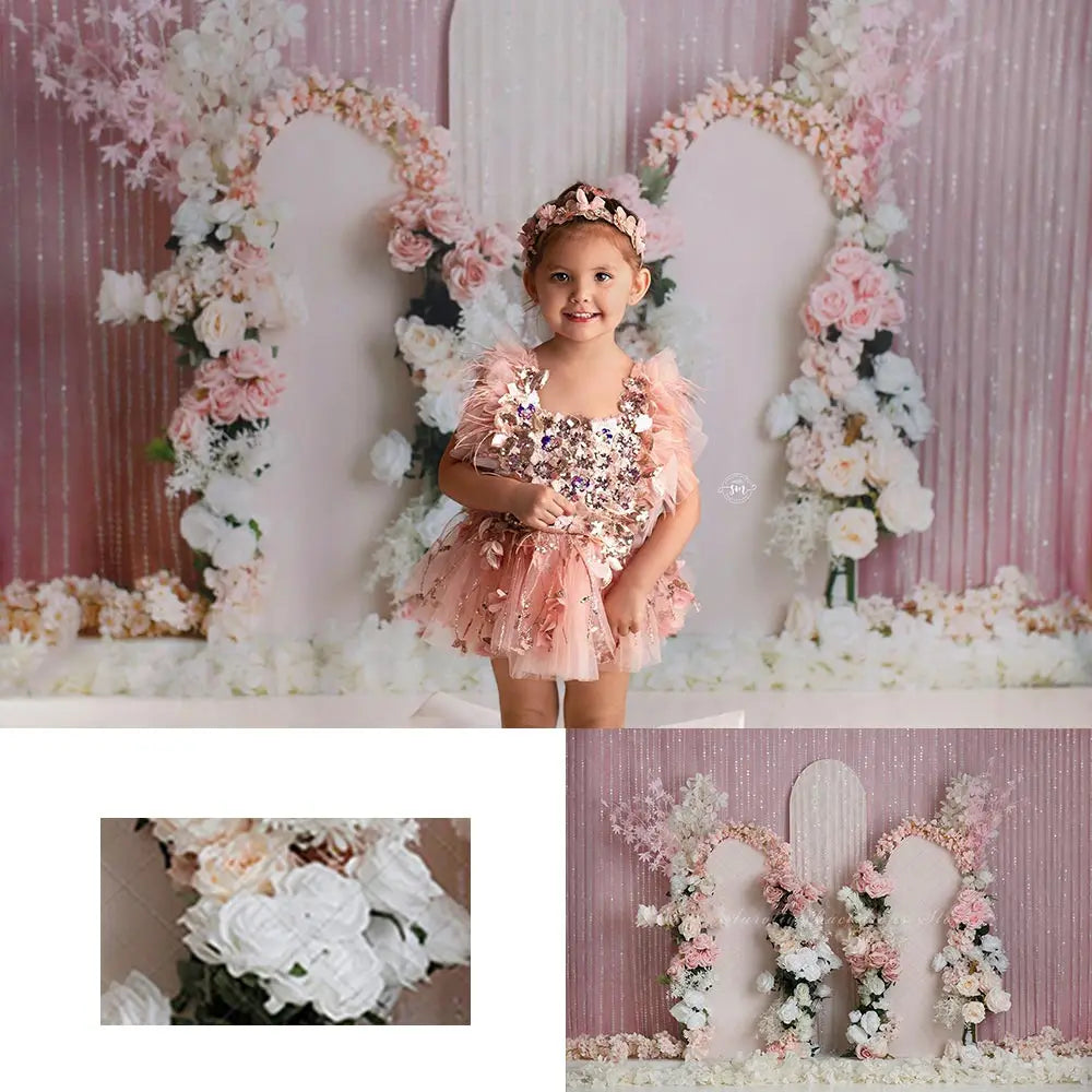 Cherry Blossom Archway Backdrop Spring Floral Kids Baby Cake Smash Photography Props Child Adult Birthday Studio Backgrounds