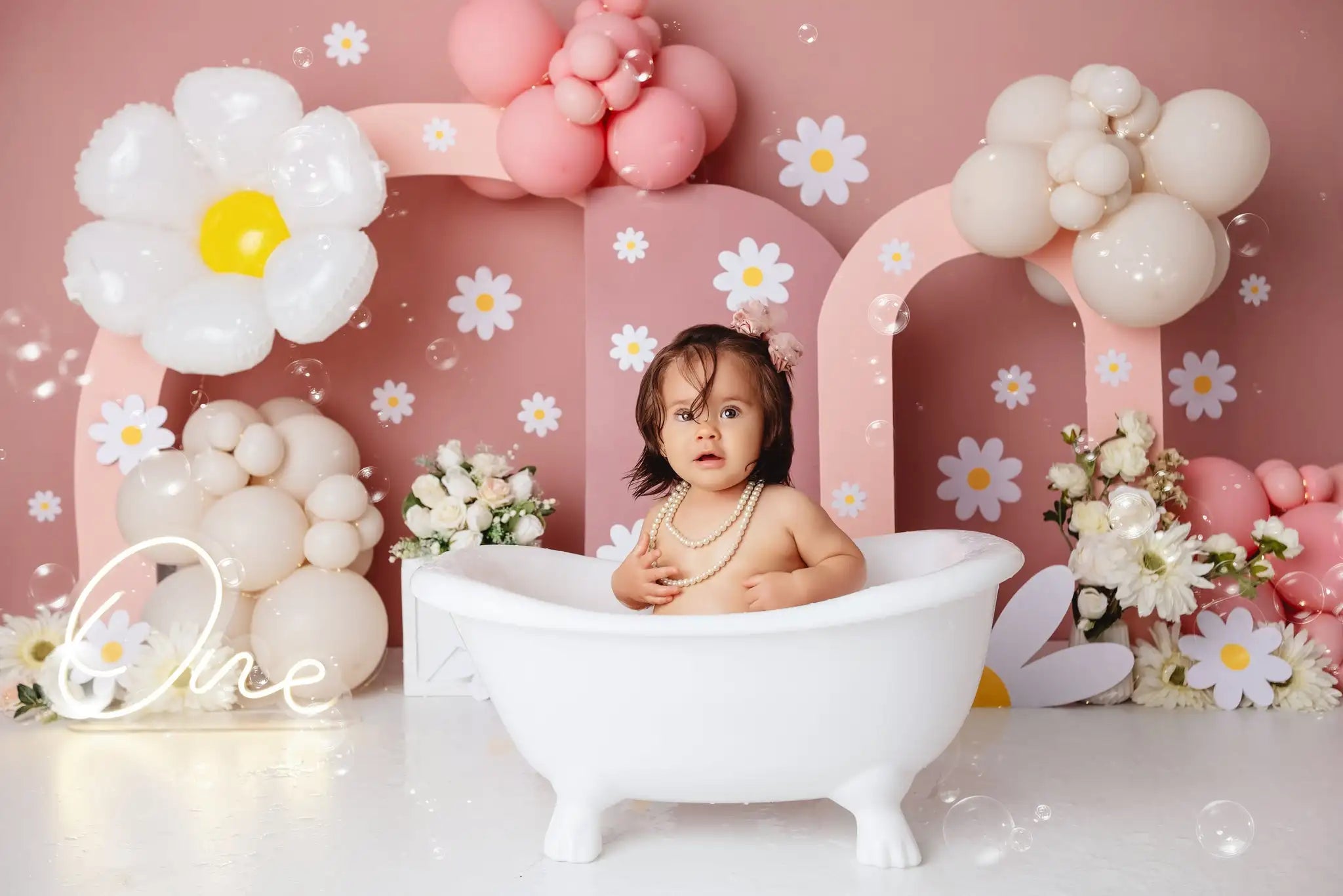 Boho Balloon Garland Photography Backdrop Kids Baby Cake Smash Photocall Decors Floral Castle Child Adult Birthday Backgrounds