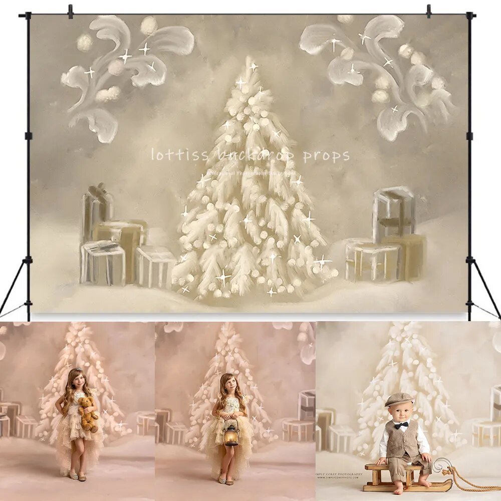 Winter Cocoa Forest Backdrops Adult Child Portrait Photography For Photostudio Snowflake Xmas Snowy Trees Background