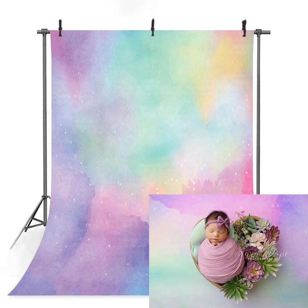 Abstract Pure Color Portrait Texture Vinyl Backdrops Pregnant Adult Baby Birthday Background Pink Green Cake Smash Photostudio