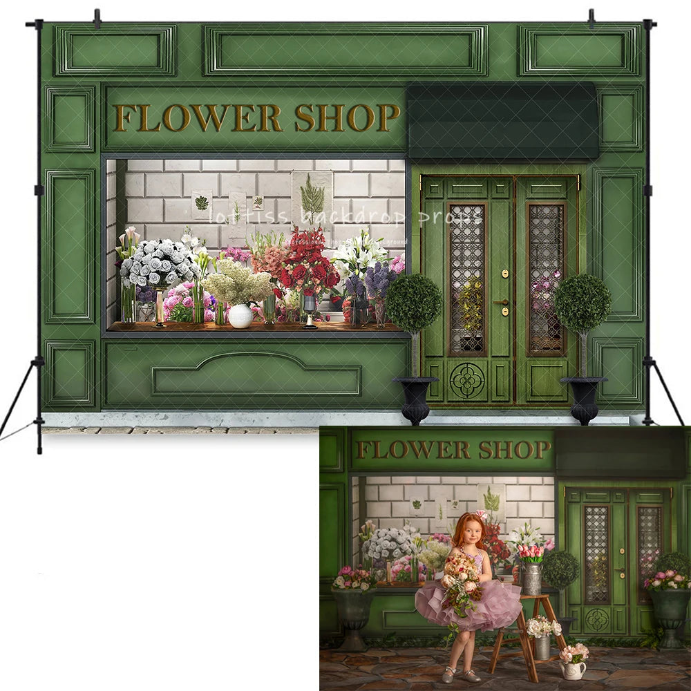 Bloom Floral Shop Backdrops Kids Girl Photography Props Child Baby Photocall Decors Garden Flower Market Backgrounds