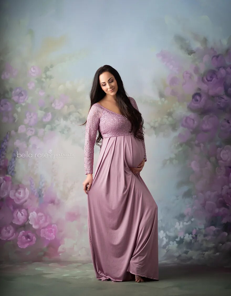 Fine Art Flower Backdrop Child Gril Portrait Pregnant Woman Photocall Photostudio Props Pink Floral Garden Background