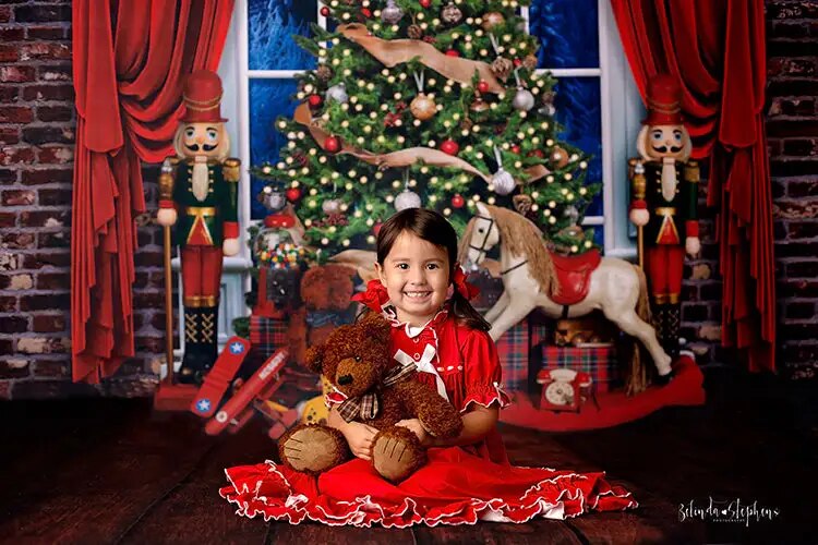 Christmas Trees With Window Backdrops Kids Adult Photography Child Baby Photocall Props Toy Festival Xmas Window  Background