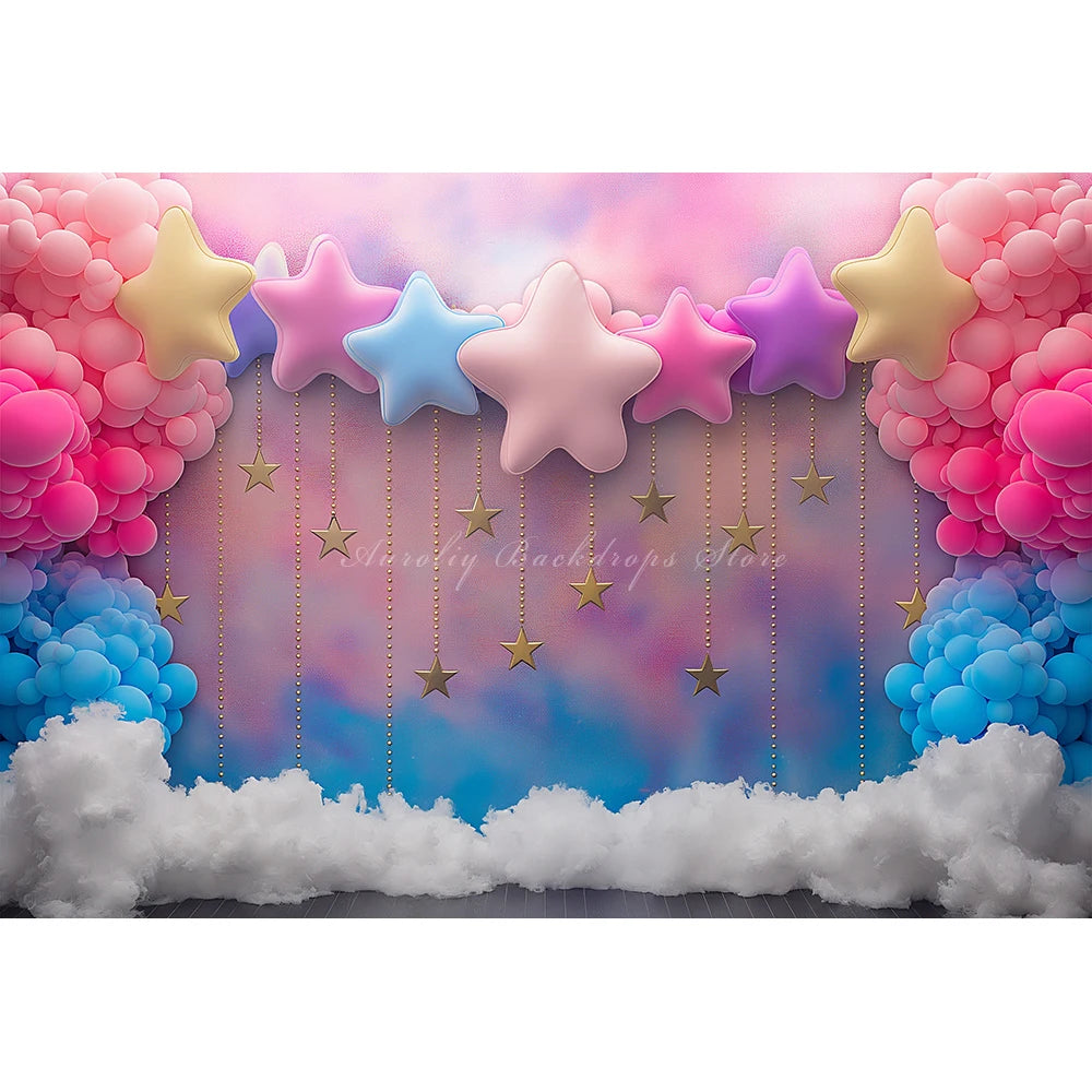 Pink Rainbow Balloons Photography Backdrop Kids Baby Cake Smash Photocall Decors Child Girls Adult Photo Shoot Studio Background