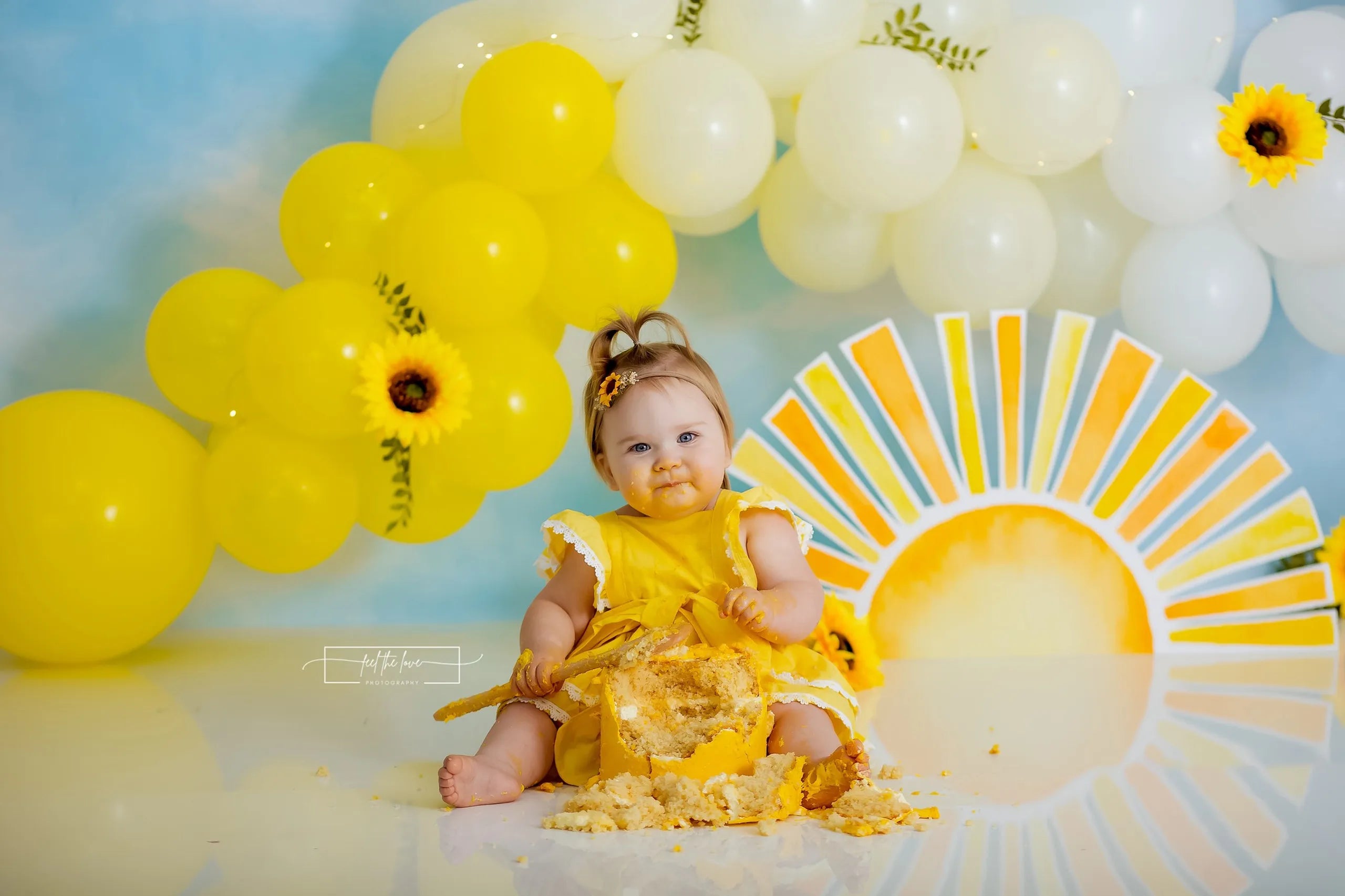 Sunshine Rainbow Photography Backdrop Kids Baby Cake Smash Photocall Decors Fruit Boho Floral Child Adult Birthday Backgrounds