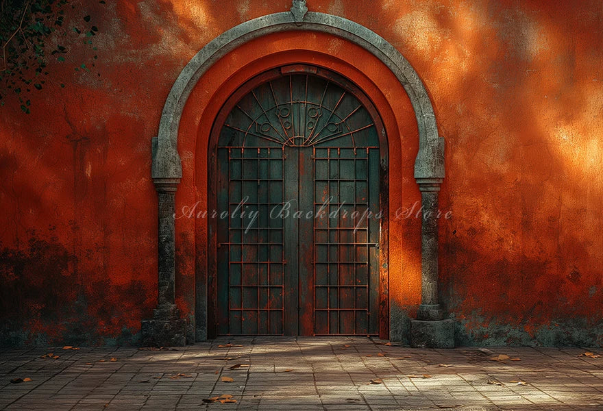 Colourful Arch Door Backdrop Kids Baby Portrait Photography Props Brick Wall Child Adult Photo Shoot Studio Backgrounds