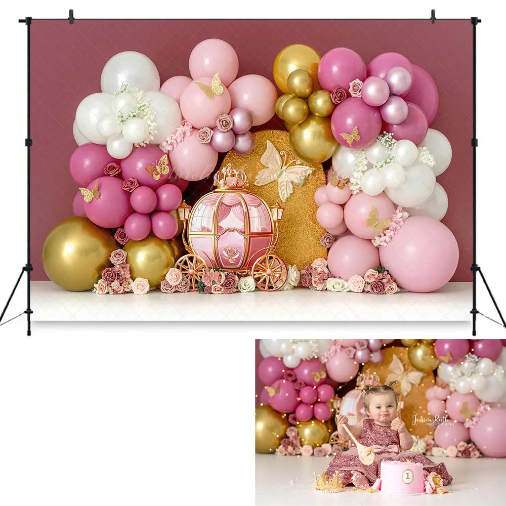 Balloon Garland Backdrop Wild Animals Kids Baby Cake Smash Photography Props Child Adult Birthday Photo Shoot Backgrounds