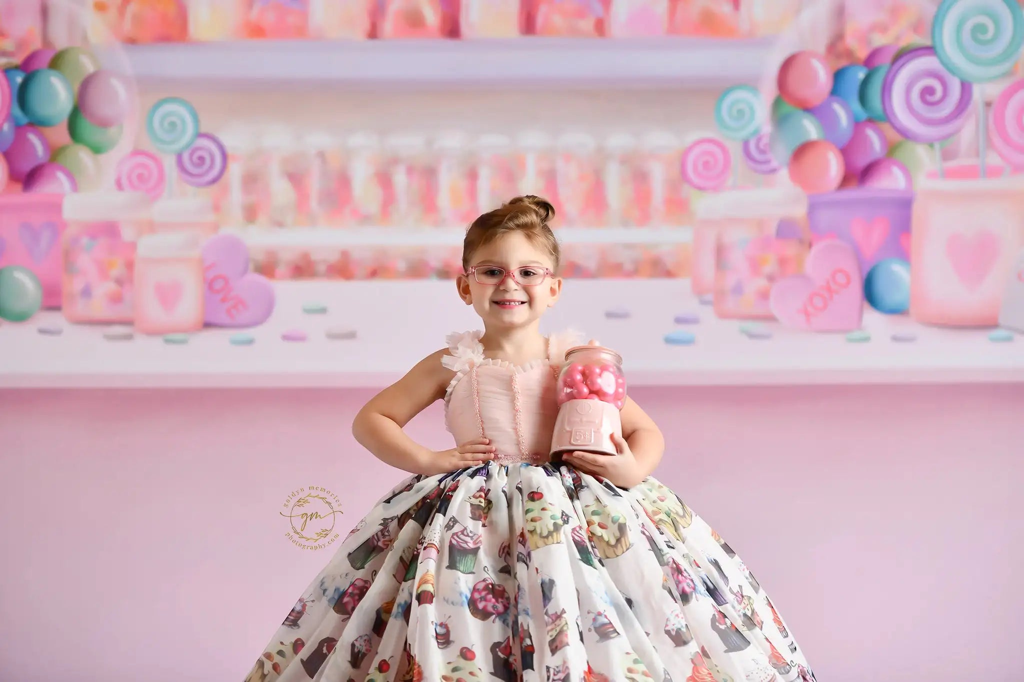 Little Sweet Shop Valentine’s Day Backdrops Kids Girl Photocall Decor Child Adult Photocall Pink Store Valentine Background