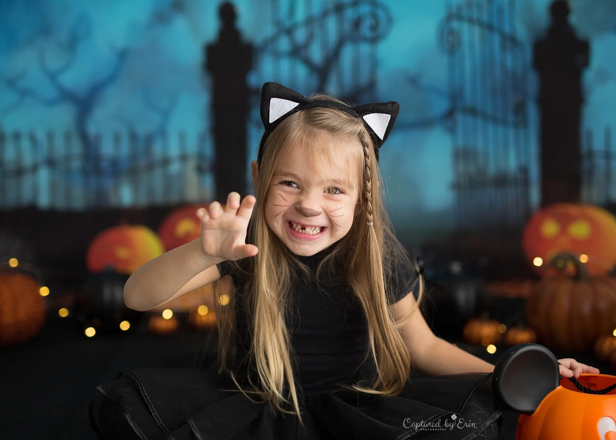 Halloween Fright Fest Backdrops Kids Adult Photocall Props Child Baby Photography Pumpkin Lantern Cemetery Evening Background