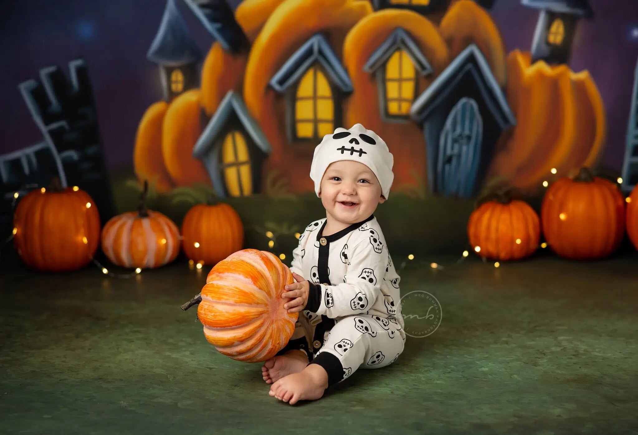 Décors d'halloween lanternes citrouille décors enfants photographie adulte bébé gâteau d'anniversaire Smash fête arrière-plans 