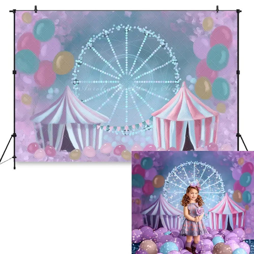 Funfair Circus Photography Backdrop Kids Baby Cake Smash Photocall Decors Fireworks Child Girls Adult Photo Backgrounds