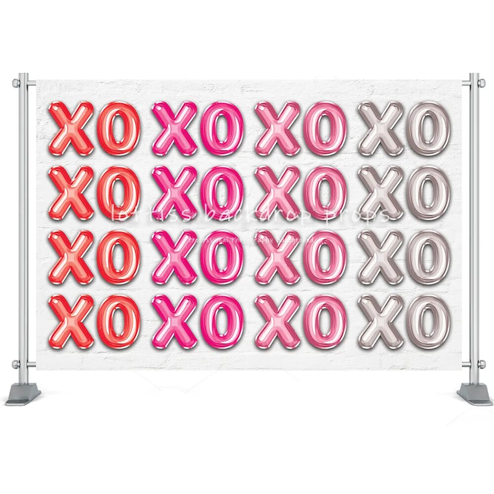 Valentines Day Photography XOXO Backdrops Hand Drawn Lettering LOVE Black Background Photography Datinging background Props